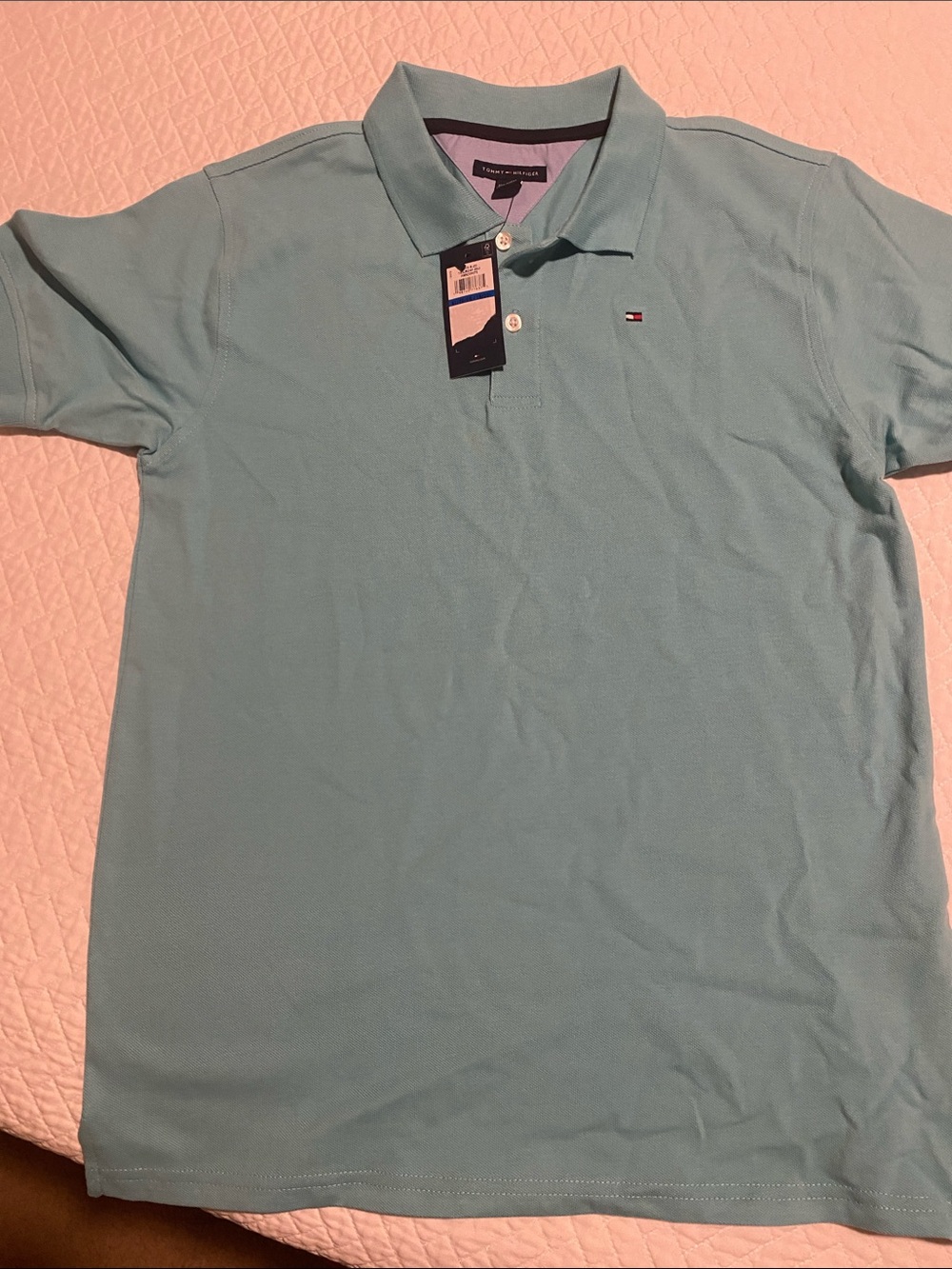 NWT Tommy Hilfiger boys turquoise Polo Shirt